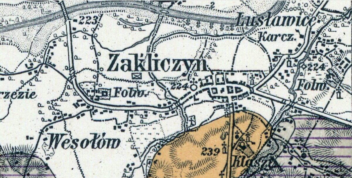 Zakliczyn na mapie geologicznej z XIX wieku