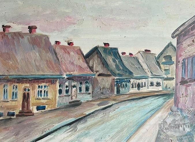 Ulica w Zakliczynie malował F. Beczwarzyk z arch. W. Grzegorczyka