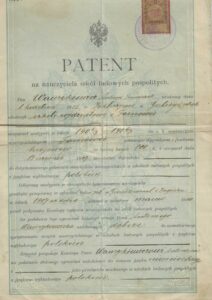 Patent na nauczyciela szkół ludowych pospolitych