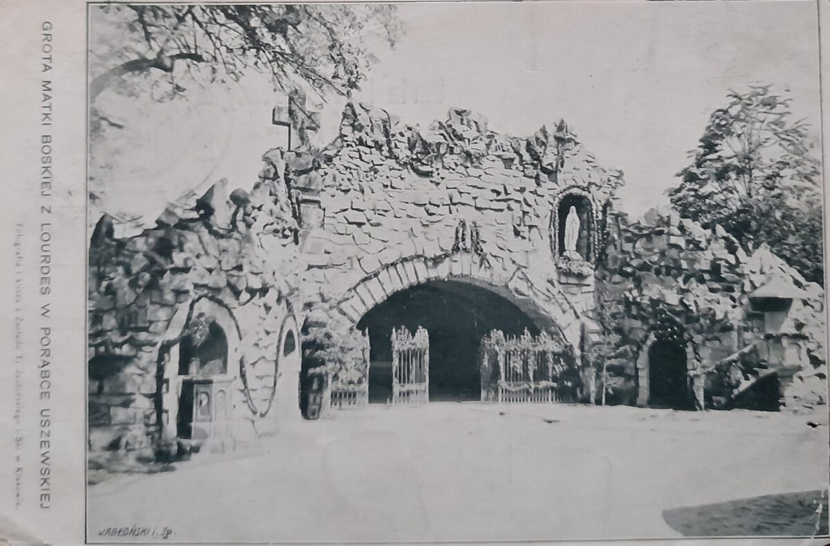 Pocztowka Grota Matki Boskiej z Lourdes w Porabce Uszewskiej