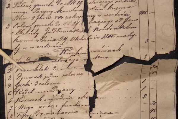 ,,Inwentarz pozostałego majątku po zmarłym Józefie DUDKIEWICZU mieszczaninie w Zakliczynie" z 1847 roku. 20 inwentarz
